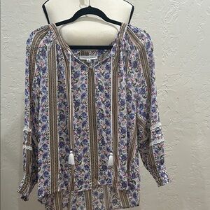 Elegant Floral Stripe Blouse